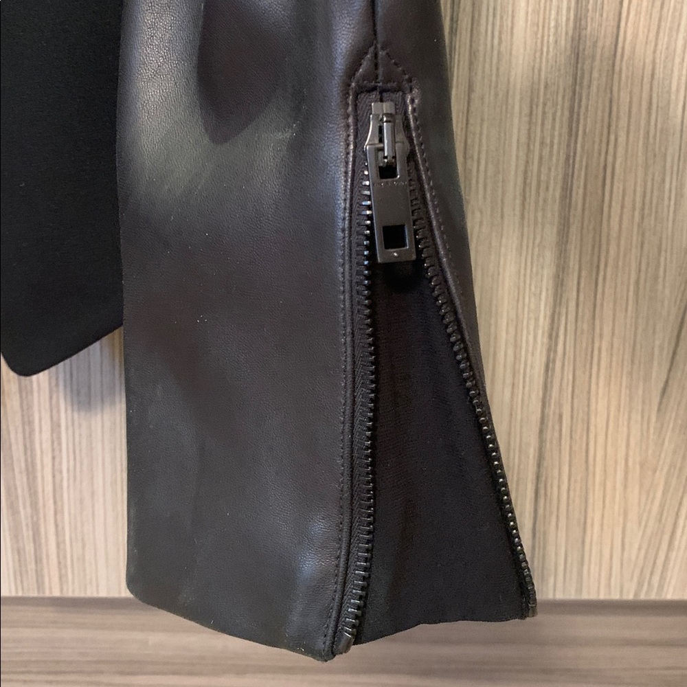 Rag & Bone Black Leather Sleeve Blazer Size 4 - Picture 7 of 7